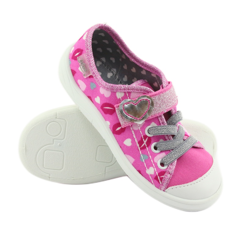 Chaussures enfant Befado 251X123 blanche rose gris 3