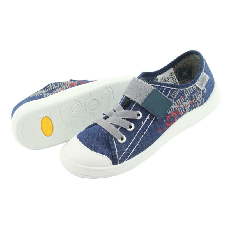 Chaussures pour enfants Befado 251Y116 blanche bleu marin 4