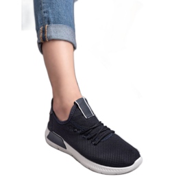 SHELOVET Chaussures à enfiler pour femmes bleu marin bleu 1