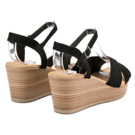 Best Shoes Sandales en daim clair le noir 1