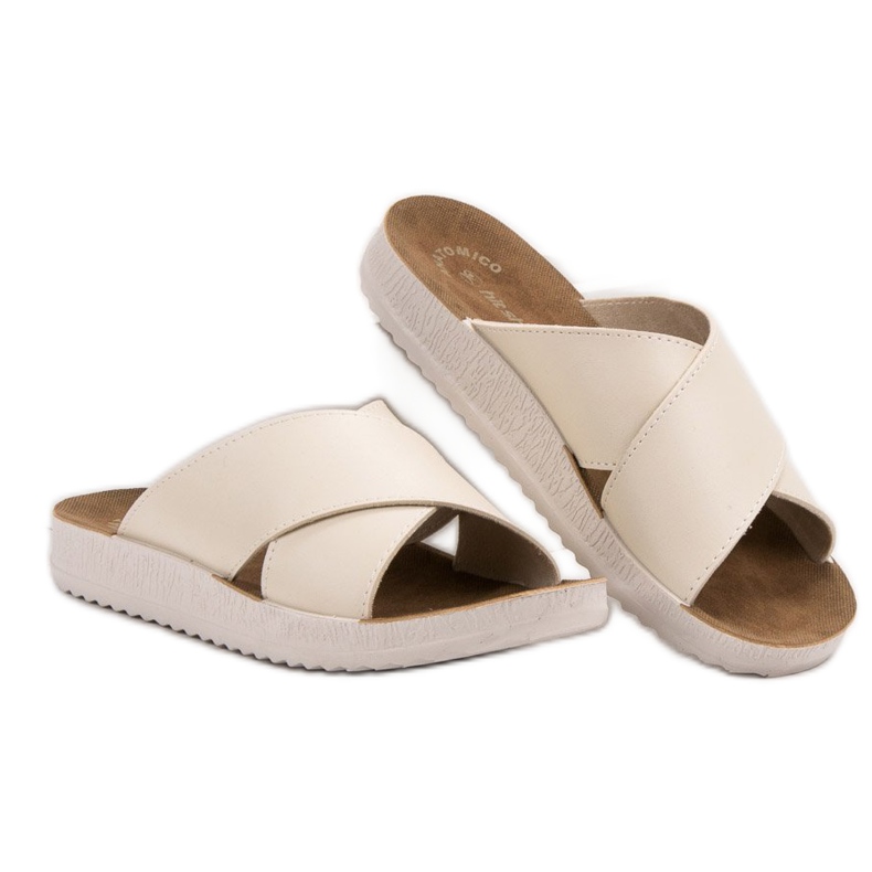 SHELOVET Pantoufles en cuir écologique brun 1 SHELOVET Pantoufles en cuir écologique brun 1