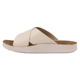 SHELOVET Pantoufles en cuir écologique brun 2 SHELOVET Pantoufles en cuir écologique brun 2