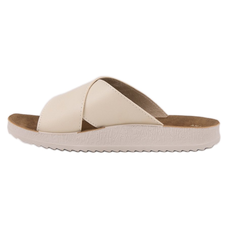 SHELOVET Pantoufles en cuir écologique brun 2