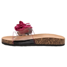 Super Me Pantoufles Avec Des Fleurs violet multicolore 2