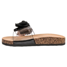 Super Me Pantoufles Avec Des Fleurs le noir multicolore 2