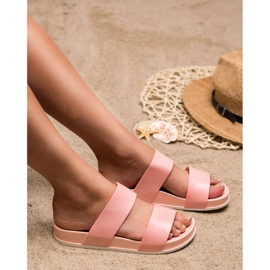 Laura Mode Pantoufles En Caoutchouc Rose 3