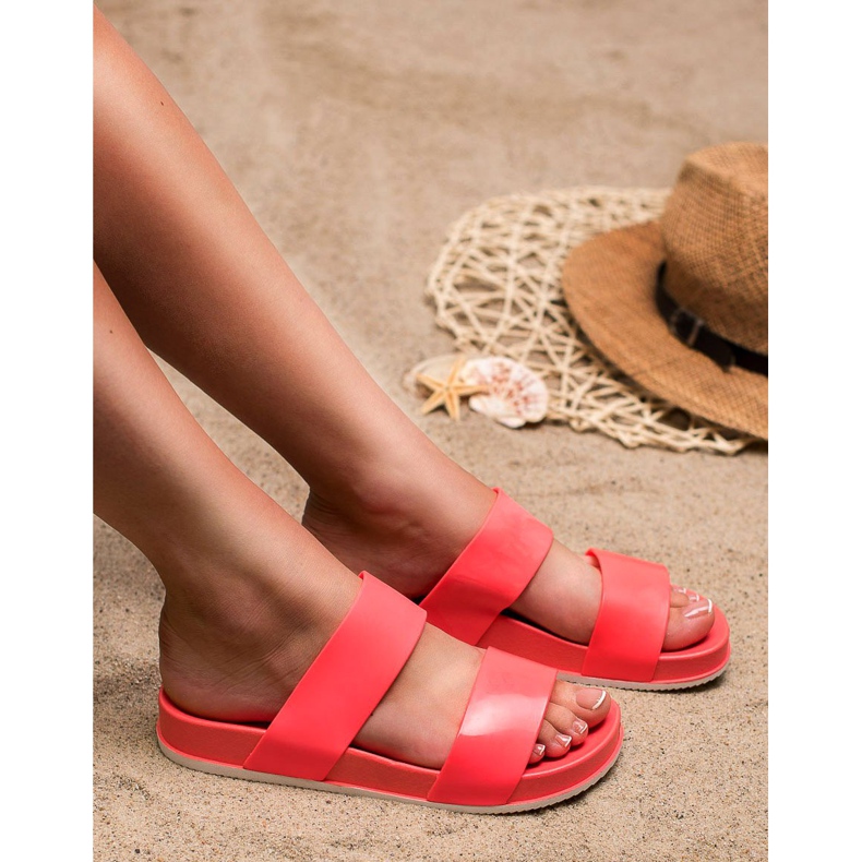 Laura Mode Pantoufles En Caoutchouc Corail rouge 2