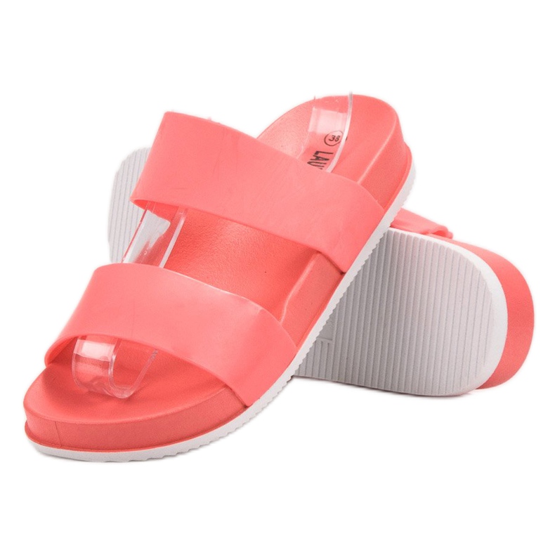 Laura Mode Pantoufles En Caoutchouc Corail rouge 1