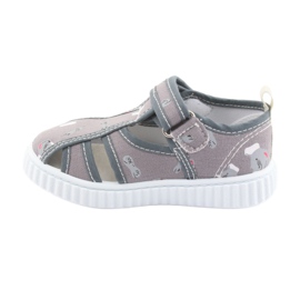 Chaussures enfant American Club grises avec Velcro TEN 27/19 blanche 2