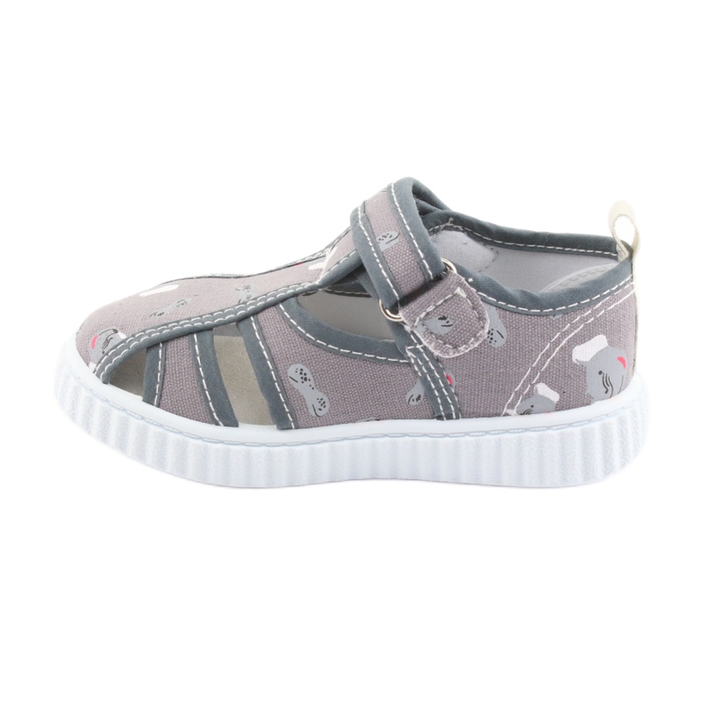 Chaussures enfant American Club grises avec Velcro TEN 27/19 blanche 2