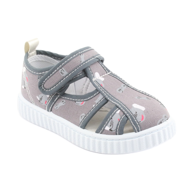 Chaussures enfant American Club grises avec Velcro TEN 27/19 blanche 1