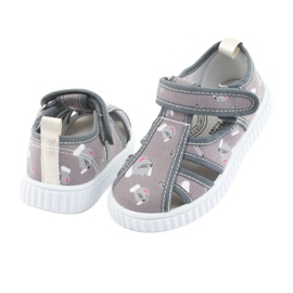 Chaussures enfant American Club grises avec Velcro TEN 27/19 blanche 3
