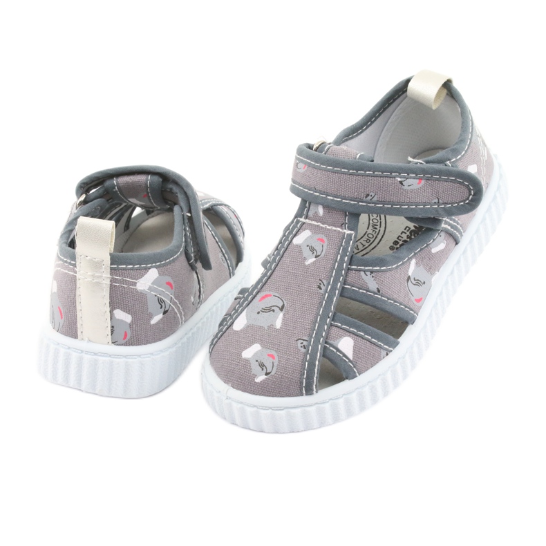 Chaussures enfant American Club grises avec Velcro TEN 27/19 blanche 3