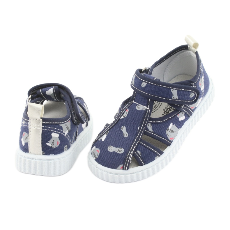 Chaussures enfant American Club bleu marine avec Velcro TEN 27/19 blanc gris 4