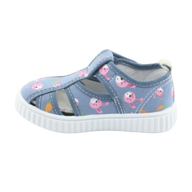 American Club chaussures pour enfants avec velcro bleu TEN 32/19 blanc rose 2