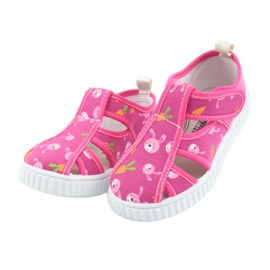 American Club chaussures pour enfants avec velcro rose TEN 32/19 blanc 3