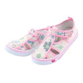 American Club Chaussures américaines chaussures pour enfants semelle intérieure en cuir velcro blanc bleu rose vert 3