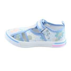 American Club chaussures pour enfants velcro bleu TEN 27/19 blanc vert 2