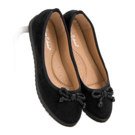 Comer Ballerines en daim le noir 4