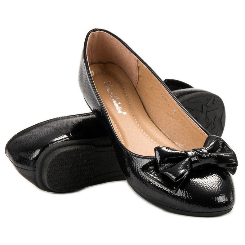 Comer Ballerines Laquées Avec Noeud le noir 1
