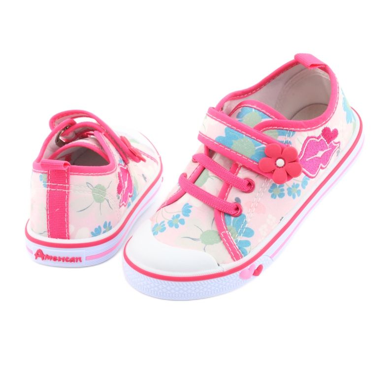 American Club Sneakers Mouth Semelle intérieure en cuir américain blanc brun rose 4