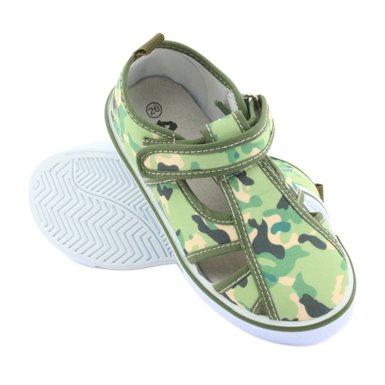 Chaussures pour enfants American Club avec velcro vert camo TEN 27/19 brun gris 3 Chaussures pour enfants American Club avec velcro vert camo TEN 27/19 brun gris 3