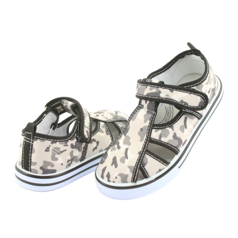 Chaussures pour enfants American Club avec semelle intérieure en cuir Velcro blanc brun noir gris 4