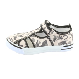 Chaussures pour enfants American Club avec semelle intérieure en cuir Velcro blanche brun le noir gris 2