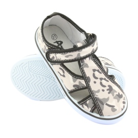 Chaussures pour enfants American Club avec semelle intérieure en cuir Velcro blanc brun noir gris 3