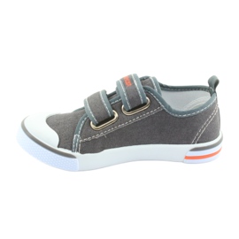 Baskets à scratch American Club en jean gris blanc orange 2