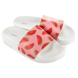 Vices Chaussons Pastèque blanche rouge rose 1 Vices Chaussons Pastèque blanche rouge rose 1