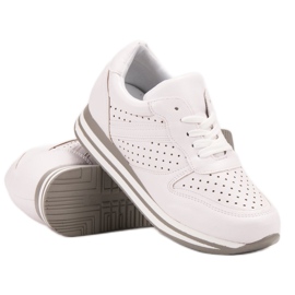 Kylie Chaussures de sport en cuir écologique blanc 1