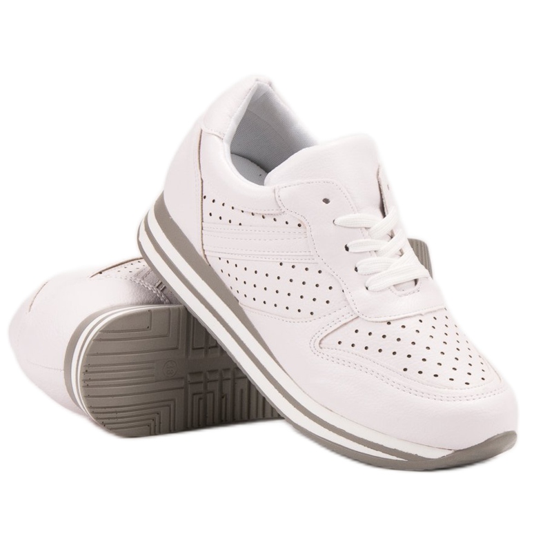Kylie Chaussures de sport en cuir écologique blanc 1