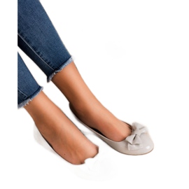 Comer Ballerines Laquées Avec Noeud gris 2