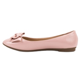 Comer Ballerines Laquées Avec Noeud rose 1