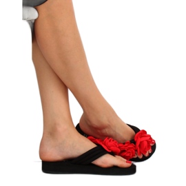 Tongs noires TS-33 noires le noir rouge 1