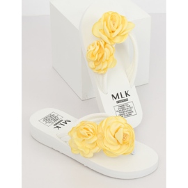 Tongs blanches TS-33 Blanc jaune 3