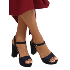 Sandales sur la plateforme YL96095 Marine bleu marine 1