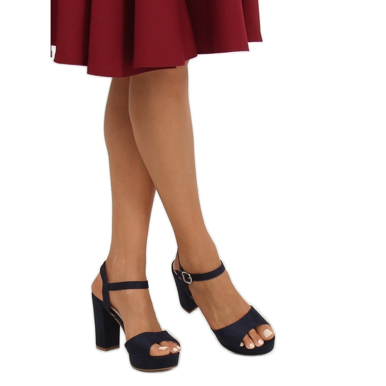 Sandales sur la plateforme YL96095 Marine bleu marin 2