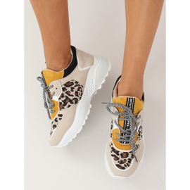 BL170P Chaussures de sport beiges imprimé léopard brun jaune 2