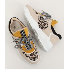 BL170P Chaussures de sport beiges imprimé léopard brun jaune 3