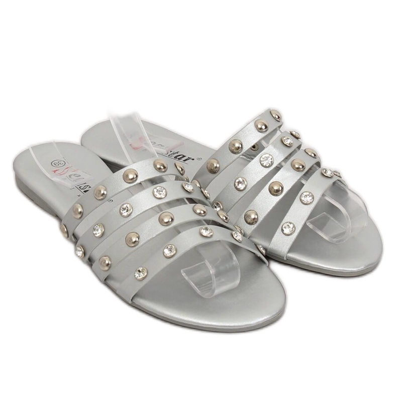 Chaussons femme argent DD83P Argent gris 1