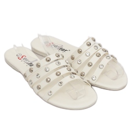 Chaussons femme blancs DD83P Blanc 1