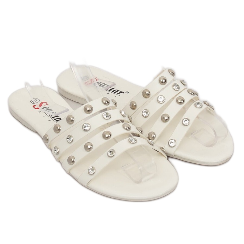 Chaussons femme blancs DD83P Blanc 1