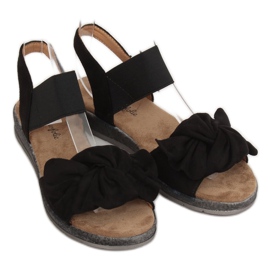 Sandales pour femmes avec un nœud noir F3055 Noir le noir 3