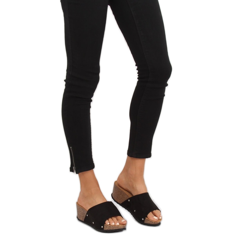 Pantoufles compensées noires GU56 noires le noir 1