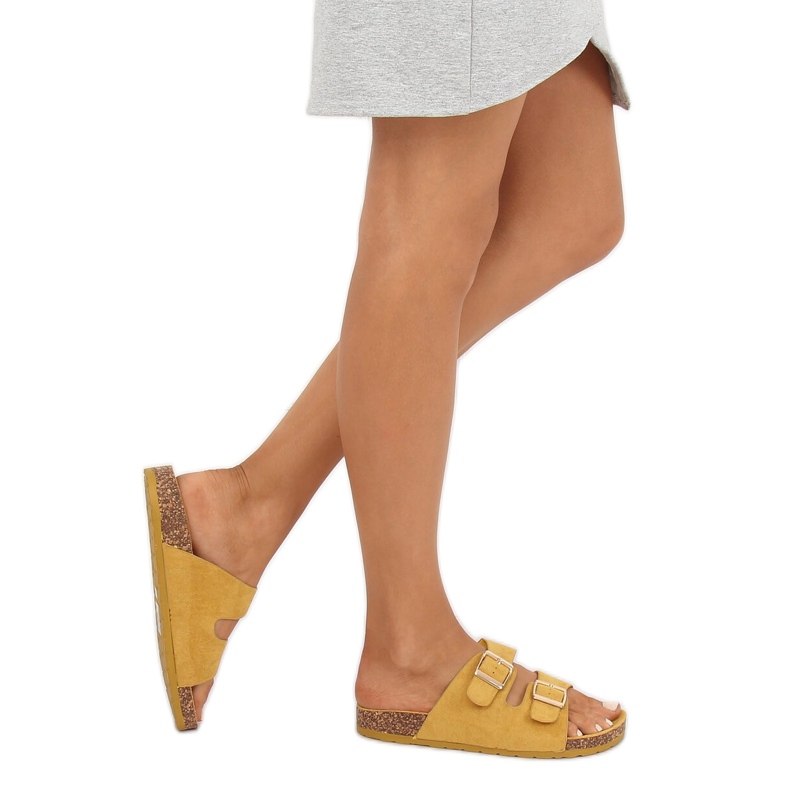 Chaussons jaunes pour femmes jaunes 6105 Jaune 1