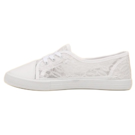 Mckeylor Baskets basses en dentelle blanche 1