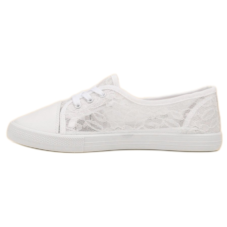 Mckeylor Baskets basses en dentelle blanc 1