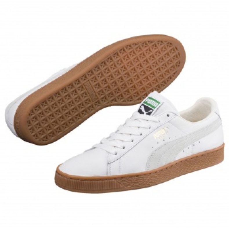 Chaussures Puma Basket Classic Gum Deluxe M 365366 01 blanc 1
